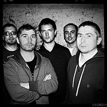 Left to right: Chris Connick, James Woodside, Andrew Bush, Martin John Henry, Neil Woodside