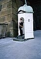 Una sentinella della Guardia imperiale al ponte Seimon Ishibashi fuori dal Palazzo imperiale.