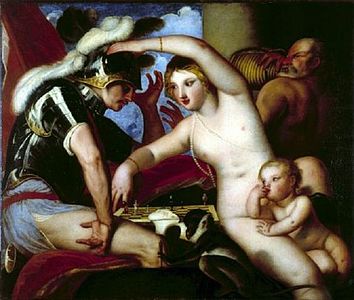 Alessandro Varotari Mars et Vénus jouent aux échecs 1630-1640 (Il Padovanino).