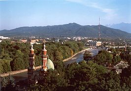 De Terek rivier in Vladikavkaz