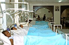 A row of women patients in bed in an Ethiopian fistula hospital