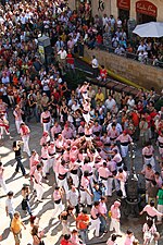 24/09: Pilar caminant de la Colla Xiquets de Tarragona, Festa Major de Santa Tecla de Tarragona (2006)