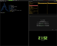 Window Manager From Scratch (WMFS) con Vim , urxvt , tty-clock y ncmpcpp abiertos