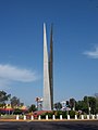 Vista del "Monumento a la Raza", sobre el Paseo de los Héroes