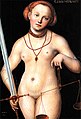 Lucas Cranach d.Ä. - Gerechtigkeit als nackte Frau mit Schwert und Waage, 1537.