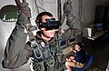 Image 1U.S. Navy Hospital Corpsman demonstrating a VR parachute simulator at the Naval Survival Training Institute in 2006 (from Virtual reality)