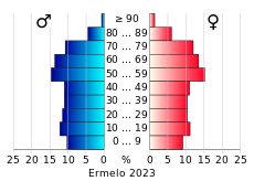 Bevolkingspiramide van de gemeente Ermelo