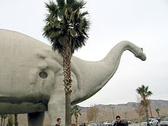 At Cabazon Dinosaurs in Cabazon, California; this dinosaur's belly holds a souvenir shop