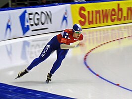 Natasja Bruintjes tijdens 1.000m World Cup in Heerenveen, 2008