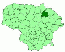 Location of Kupiškis district municipality within Lithuania