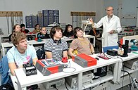 Photo of a lecture at the Faculty of Biomedical Engineering, Czech Technical University