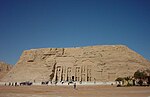 A picture of a large, trapezoidal-shaped stone monument.