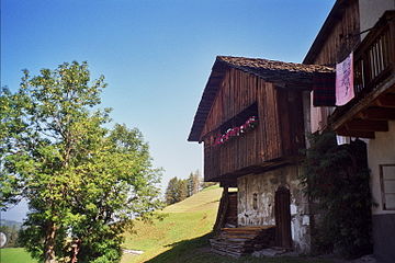 Romanesque house in Furnacia in Wengen in South Tyrol