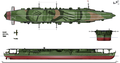 3 view drawing of IJN Zuiho showing her 1944 configuration