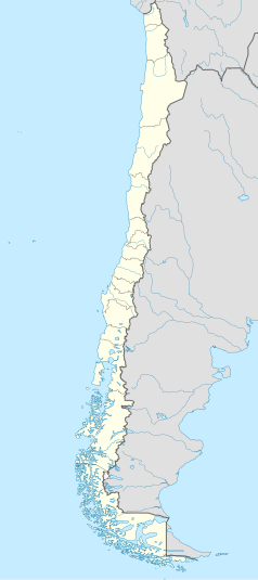 Mapa konturowa Chile, w centrum znajduje się punkt z opisem „San Clemente”