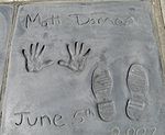 Matt Damon's handprints and footprints in front of the Grauman's Chinese Theater