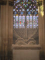 Stained-glass window with flamboyant tracery