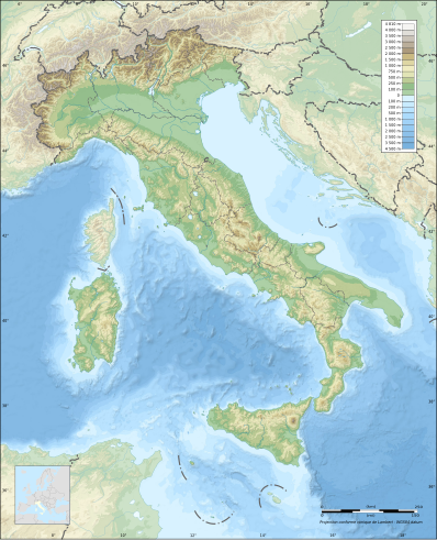 イタリア半島の地図