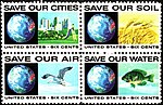 Messages écologiques pour la préservation de l’environnement sur des timbres postaux américains