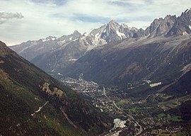 The Chamonix valley seen from the south