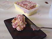 Raspberry Ripple consists of raspberry syrup injected into vanilla ice cream.