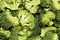 Bunches of broccoli as ready for cooking