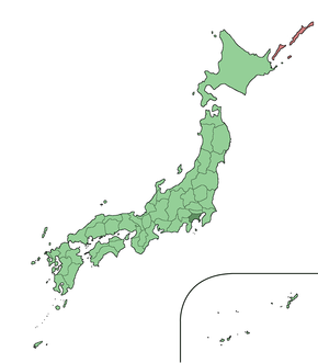 Poloha prefektury Kanagawa na mapě Japonska