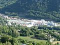 Usine de talc, Luzenac, Ariège, France. Vue depuis Lordat