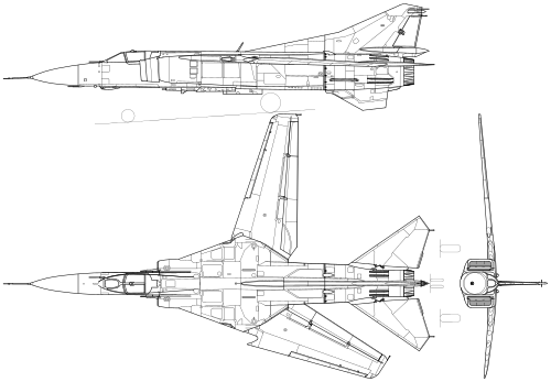 三面図（MiG-23MF）