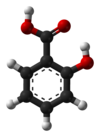 Ball-and-stick model of salicylic acid