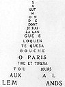 Ein Calligramme von Guillaume Apollinaire