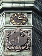 Cadran solaire et horloge du Campanile de Tirou et Caffiaux.