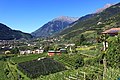 Blick nach Algund mit Talstufe Töll im Etschtal, English: begin of Vinschgau.