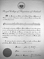 Membership diploma of the Royal College of Physicians of Ireland, MRCPI