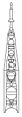 Figure 1-14. Lunar rocket system. Consisted of (bottom to top) the Block G and Block D rocket stages, the L3 lander, and the L2 command ship.