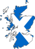 Map of Scotland coloured by its flag