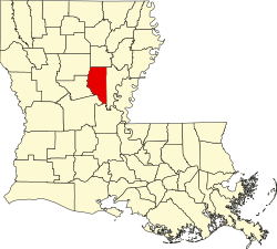 map of Louisiana highlighting La Salle Parish