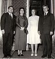 Image 73Norodom Sihanouk and his wife with Nicolae Ceauşescu and his wife Elena Ceauşescu, 1974 (from History of Cambodia)