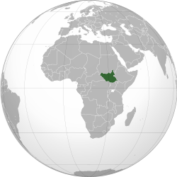 Vị trí của Nam Sudan