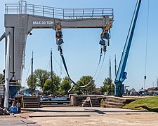 Ship crane at the port of Stavoren