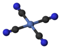 quadratisch planar: Tetracyanidoniccolat(II), [Ni(CN)4]2−