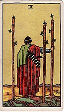 Three of Wands card