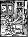 Darstellung eines Papiermachers in Jost Ammans Ständebuch, 1568