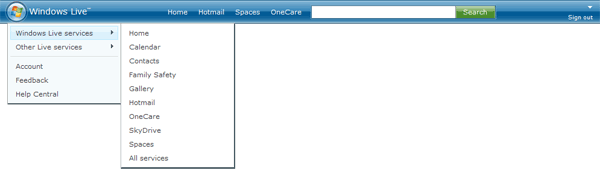 Windows Live 2.0 header