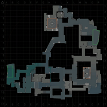 Minimap of Inferno from Counter-Strike: Global Offensive, depicting its wide variety of pathways.