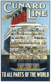 Poster depicting the purpose-built emigrant steamer RMS Aquitania