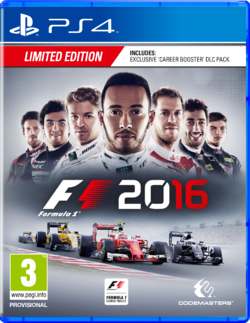 F1 2016 version (Limited Edition) pelin kansikuva.