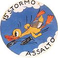 Distintivo del 15º Stormo d'Assalto, in uso tra il settembre 1942 e l'8 settembre 1943.[97]