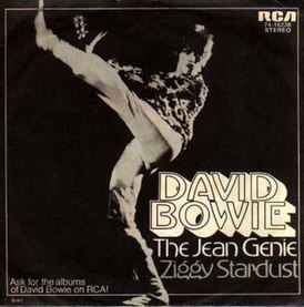 Обложка сингла Дэвида Боуи «The Jean Genie» (1972)