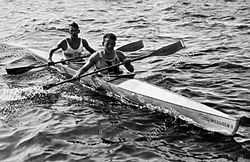 Эвальд Тилкер и Фриц Бондройт на чемпионате Германии, 1935 г. Грюнау